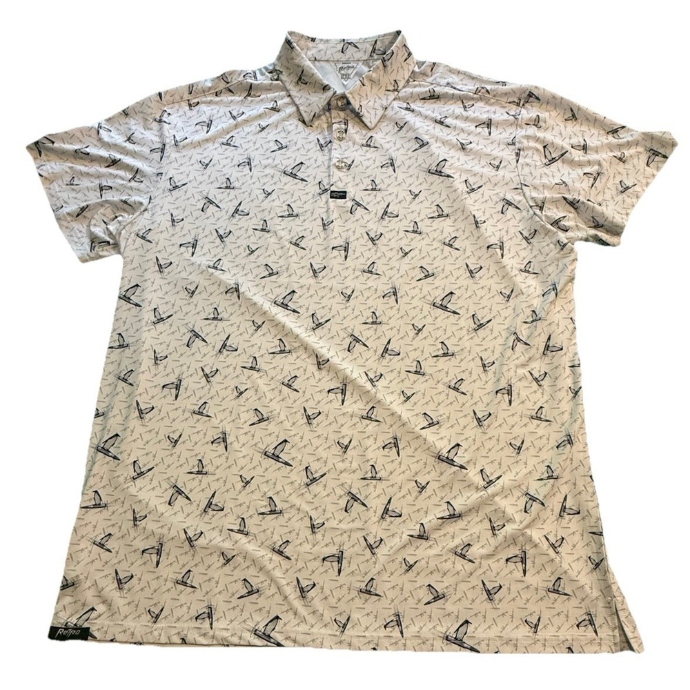 Retro Rifle Hanguin Golf Polo Shirt AOP Penguins High Stretch Men's 2XL